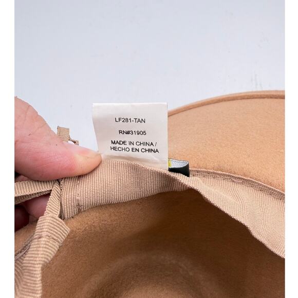 Scala Calista OS Wool Felt Wide Brim Velvet Ribbon Tie Tan Adjustable Fedora Hat main image 9